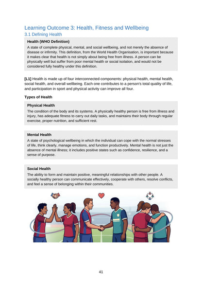Health, Fitness and Wellbeing: defining health (page 41)