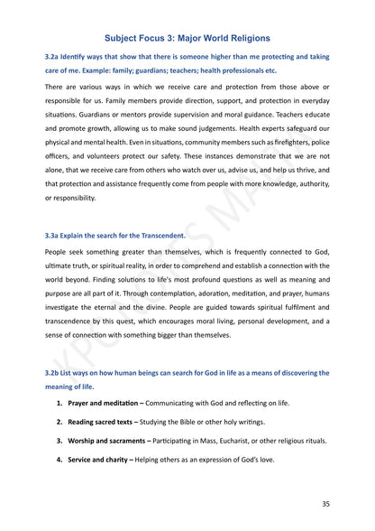 Year 9: Major World Religions (page 35)
