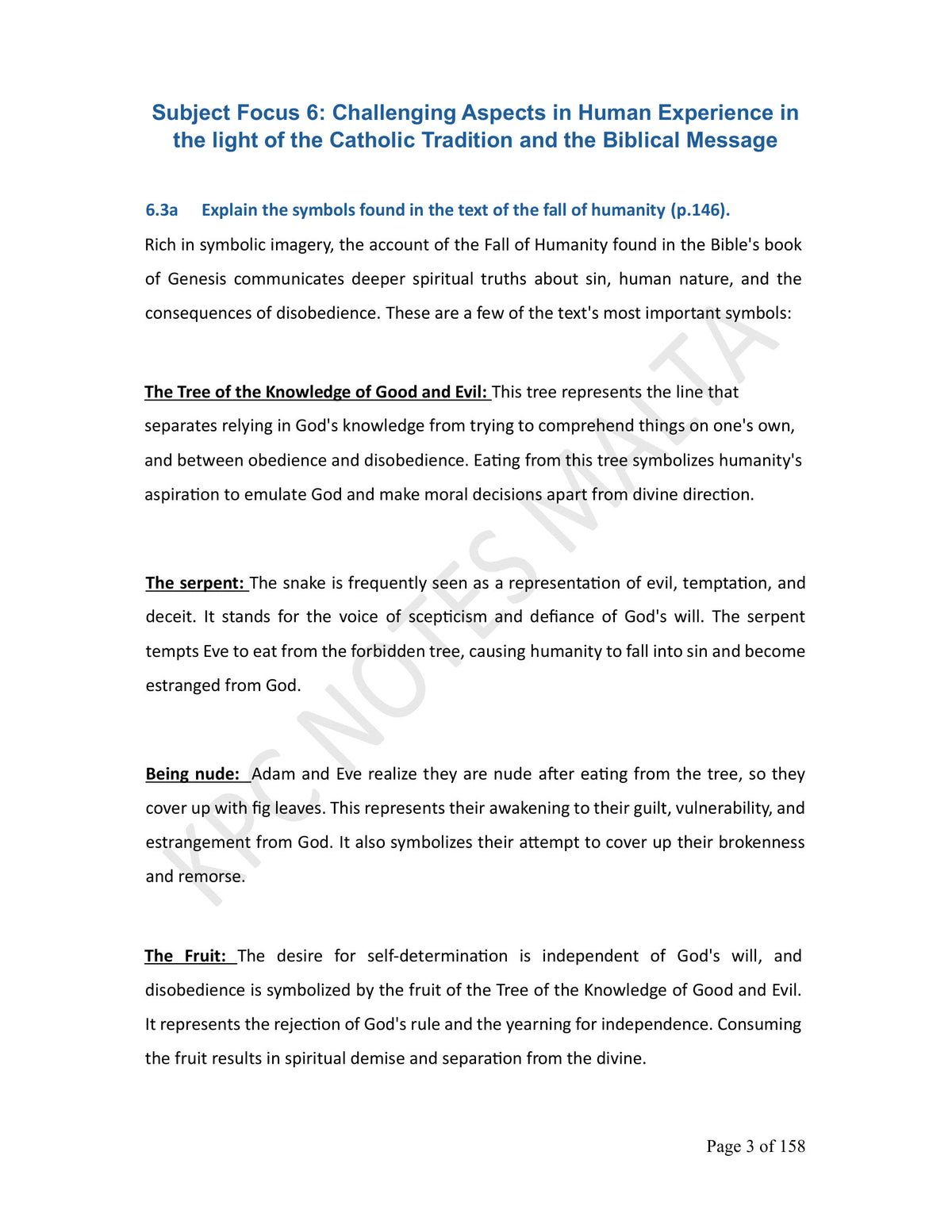 Year 10: Challenging Aspects in Human Experience, the symbols of the Fall (page 3)