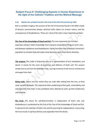 Year 10: Challenging Aspects in Human Experience, the symbols of the Fall (page 3)