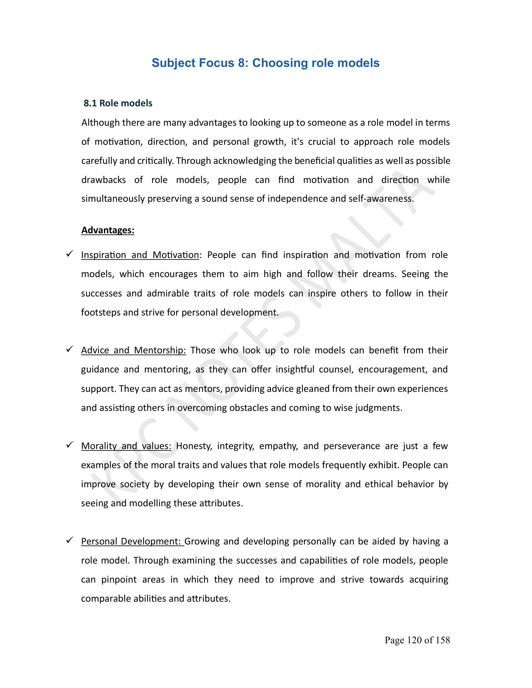 Year 10: Choosing Role Models (page 120)