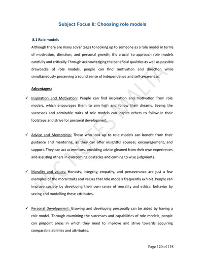 Year 10: Choosing Role Models (page 120)