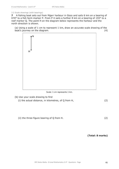 Number: scale drawing and bearings from Mġarr harbour, Gozo (page 45)