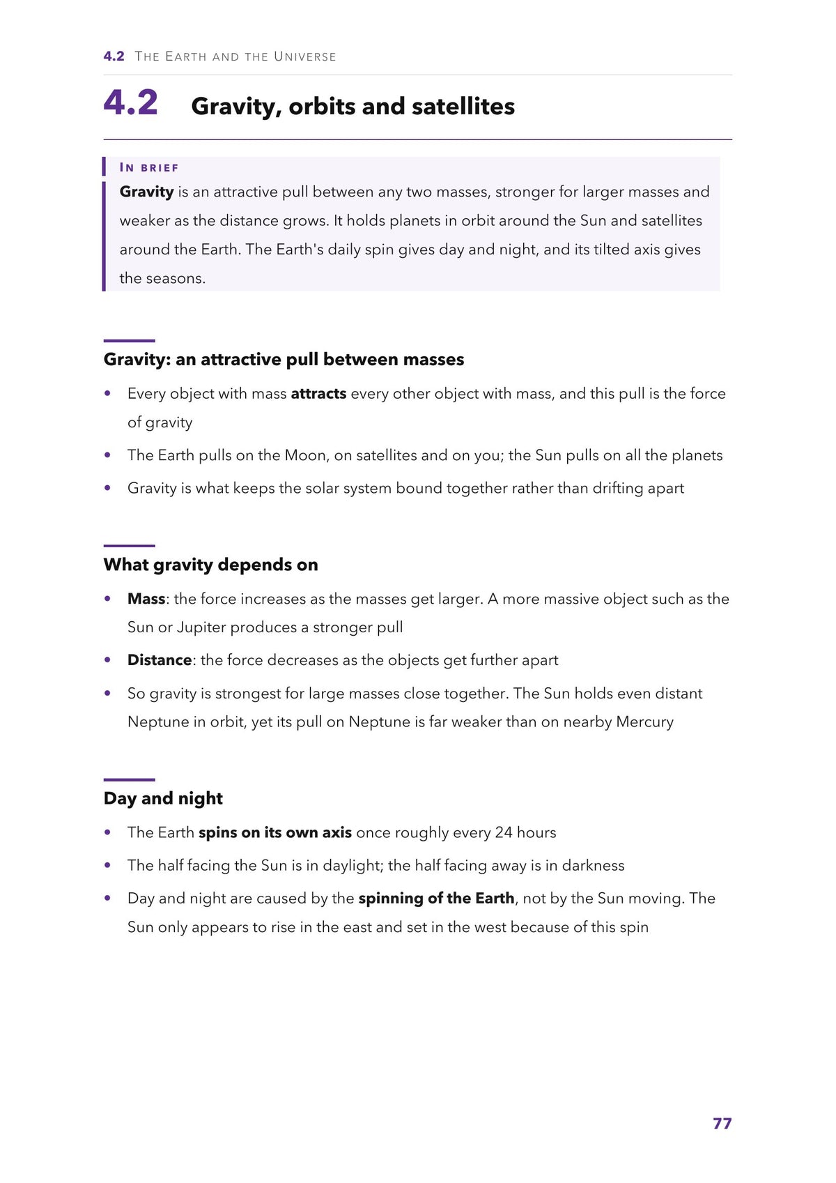 The Earth and the Universe: gravity, orbits and what causes day and night (page 77)