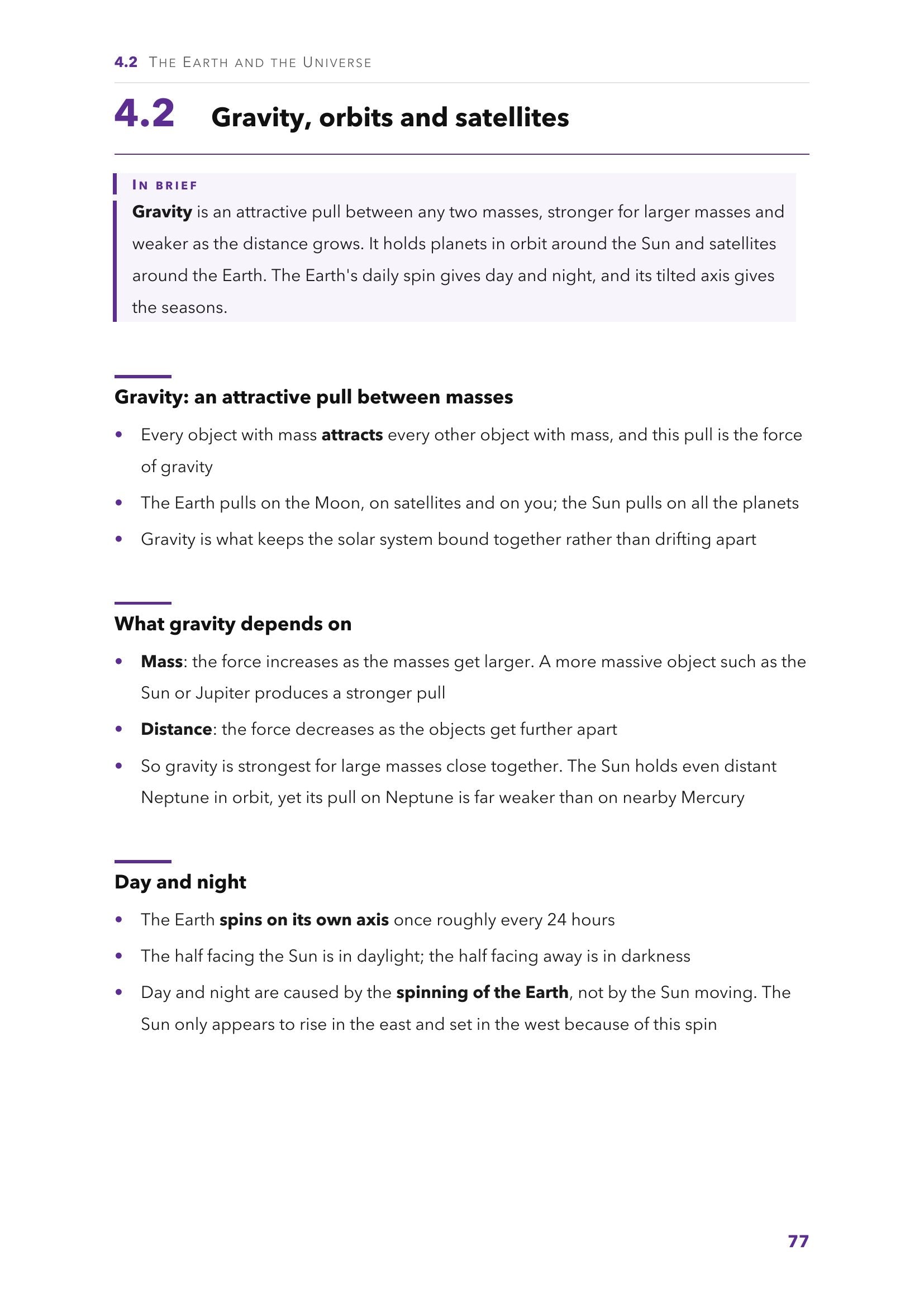 The Earth and the Universe: gravity, orbits and what causes day and night (page 77)