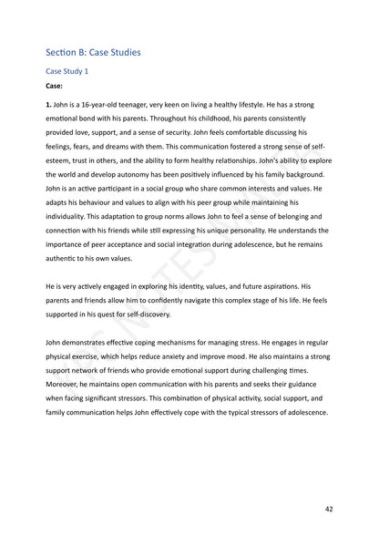 Section B: Case Study 1, the stimulus a candidate works from (page 42)