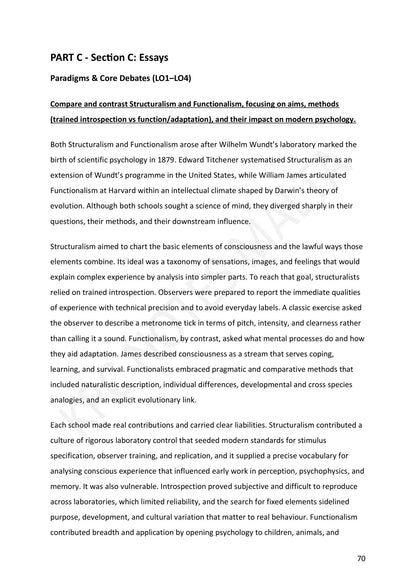 Section C: paradigms and core debates — Structuralism against Functionalism (page 70)