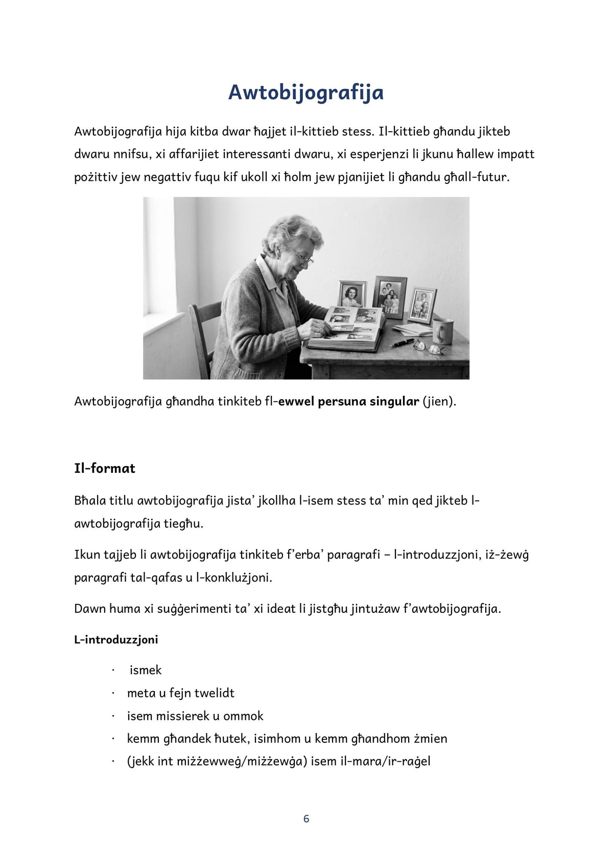 Il-Kitba: il-format tal-awtobijografija (paġna 6)