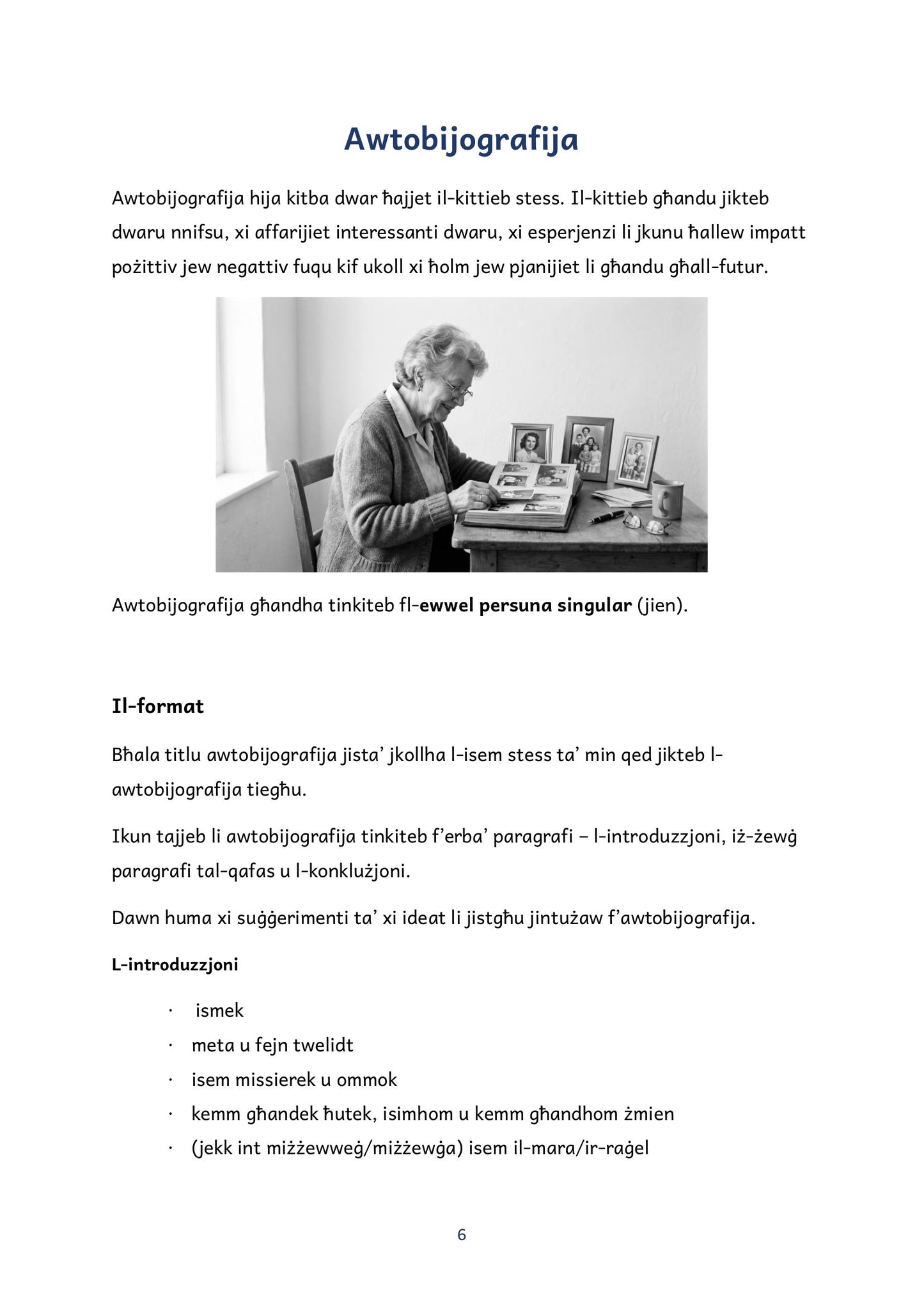 Il-Kitba: il-format tal-awtobijografija (paġna 6)