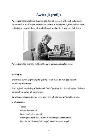 Il-Kitba: il-format tal-awtobijografija (paġna 6)