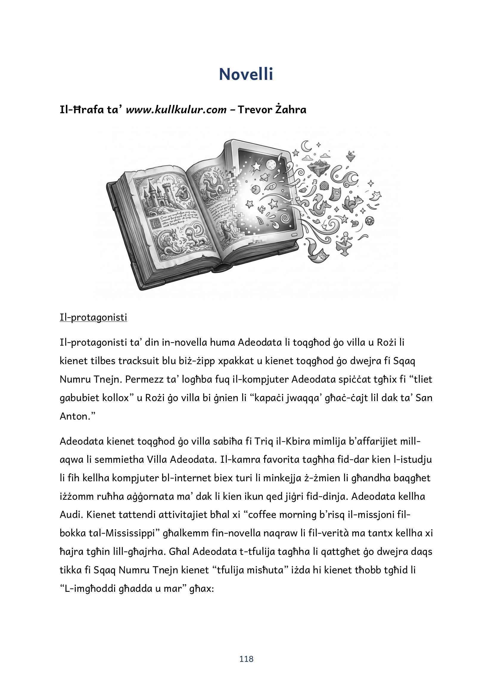 Hemm Art fil-Folja: analiżi tan-novella ta' Trevor Żahra (paġna 118)