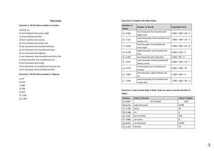 Answers: place value answers from the separate Maths answer booklet (page 3)