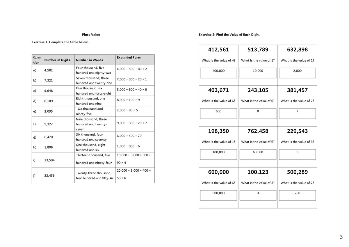 Maths: worked answers from the Maths answer booklet (page 3)