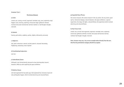 Answers: the Grammar Hunt answers in full (page 29)