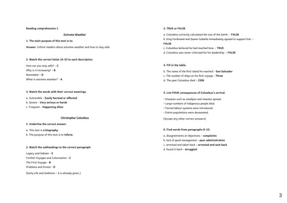 English: worked answers from the English answer booklet (page 3)