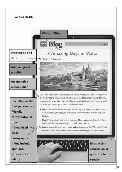 Creative Writing: a model blog post (page 158)